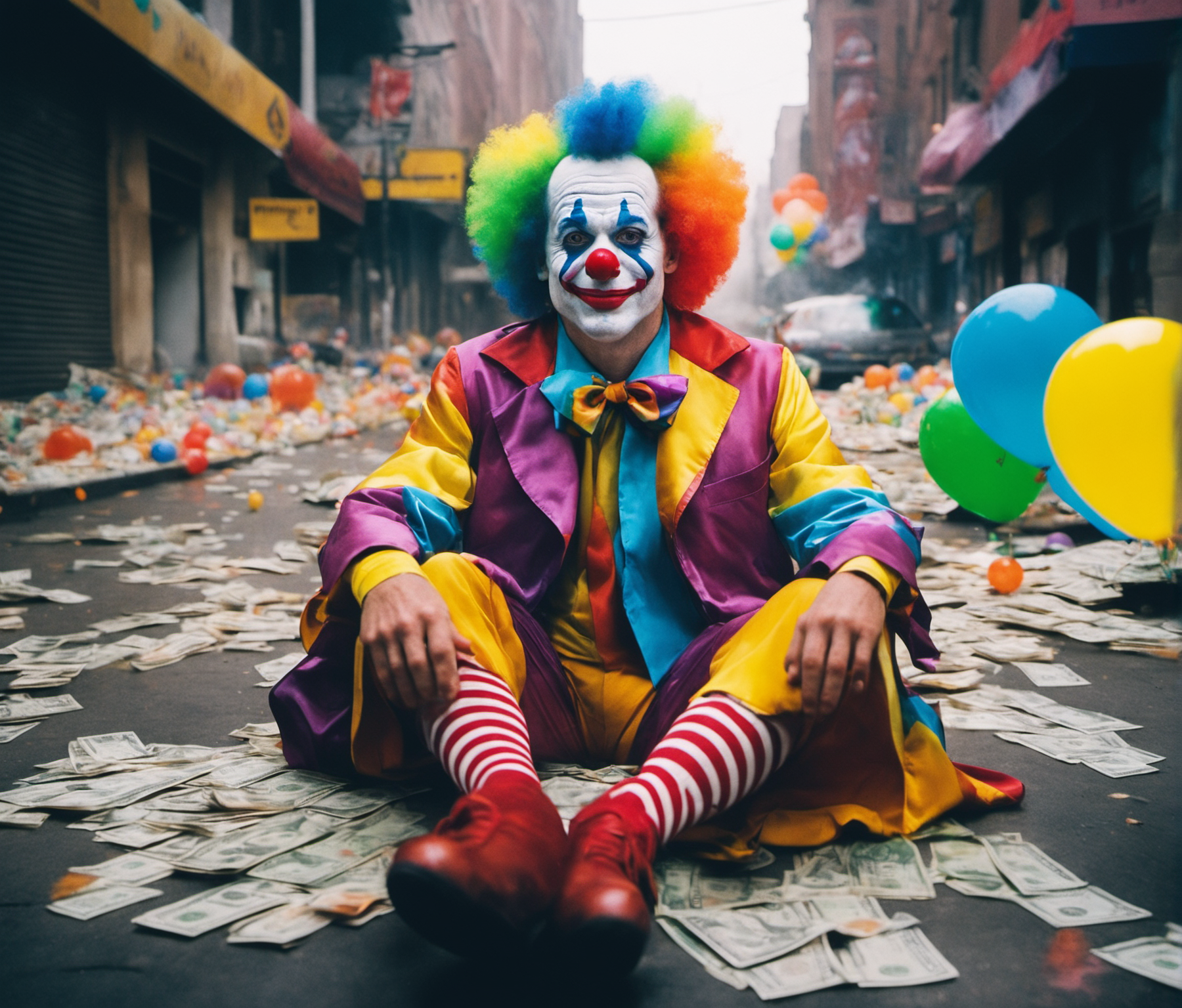 05169-1827615639-candid photo of a clown sitting down wearing pride colors in the middle of an...png