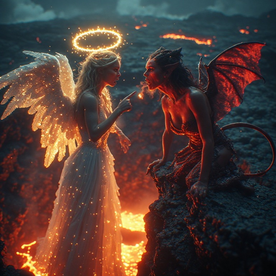 angel & demon by a volcano.jpg