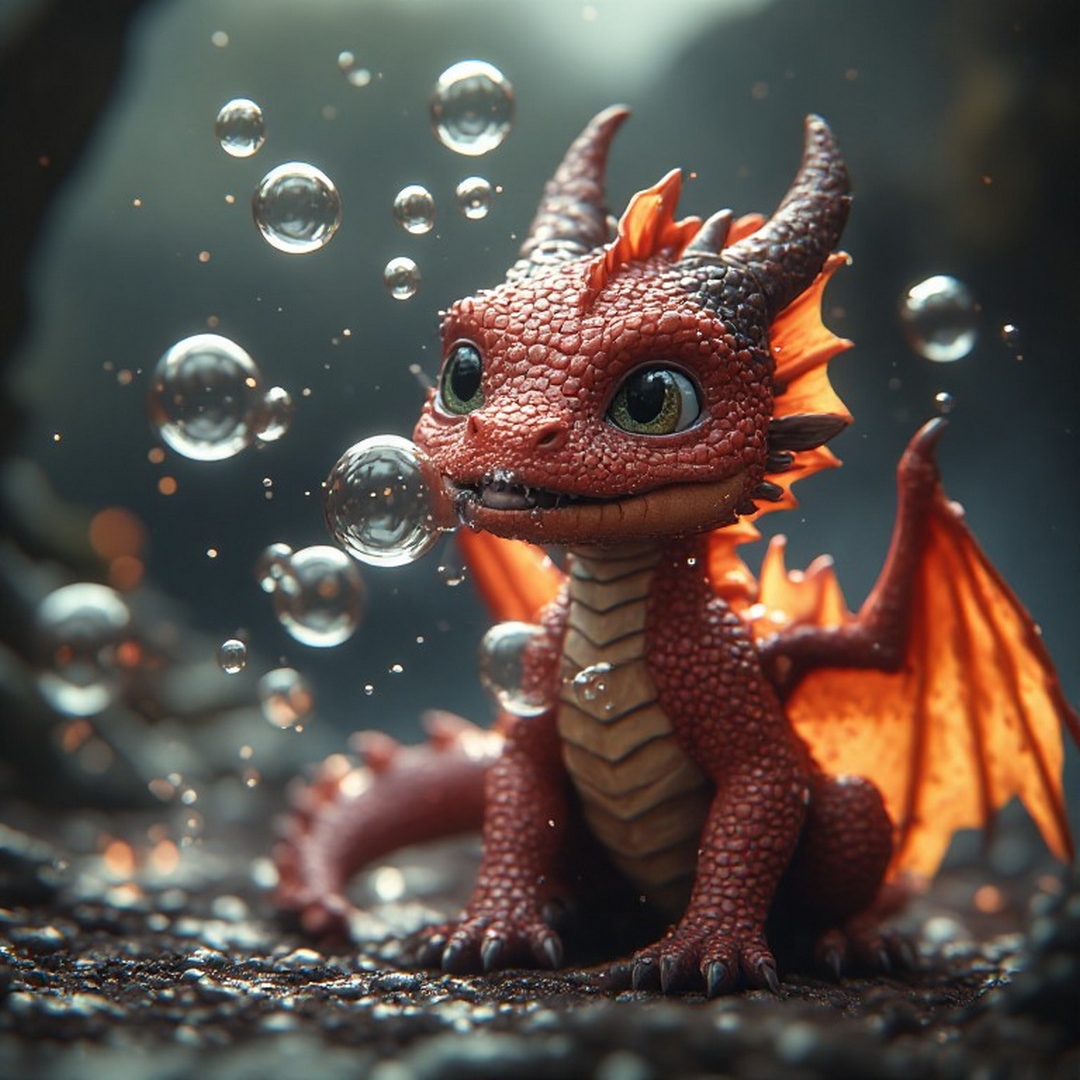 baby dragon blowing bubbles.jpg