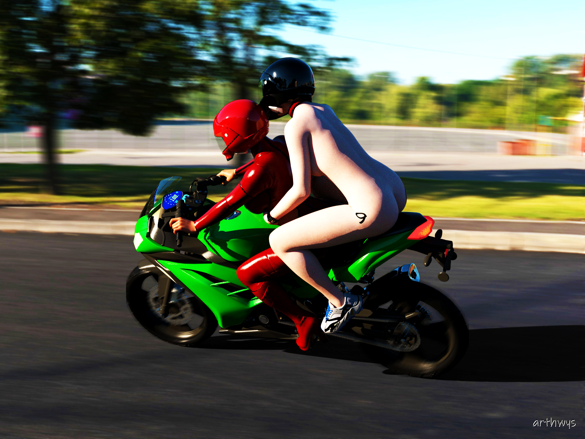 Brandy and Emi on bike 4.jpg