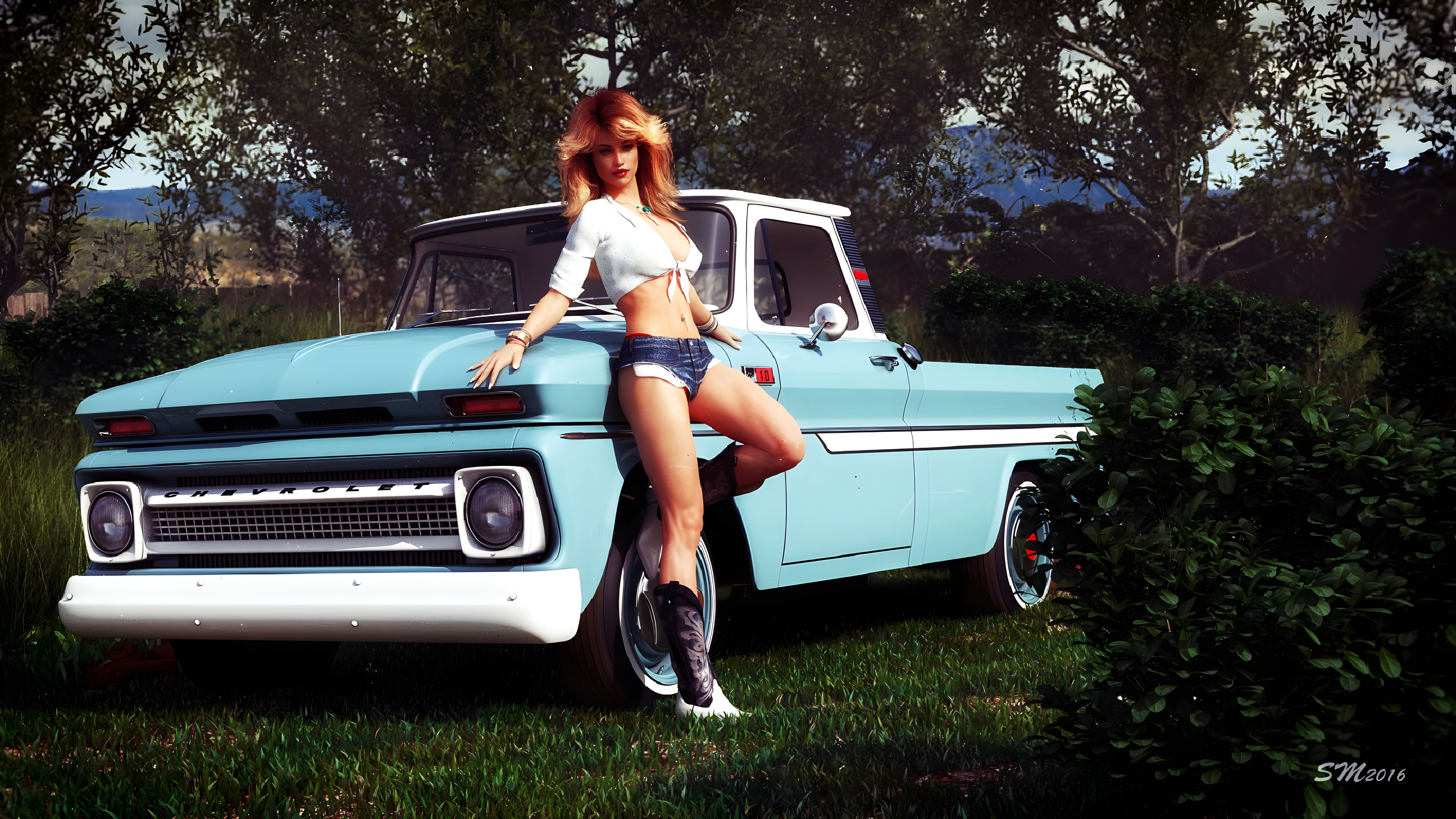 Chevy C10 with Karen.jpg