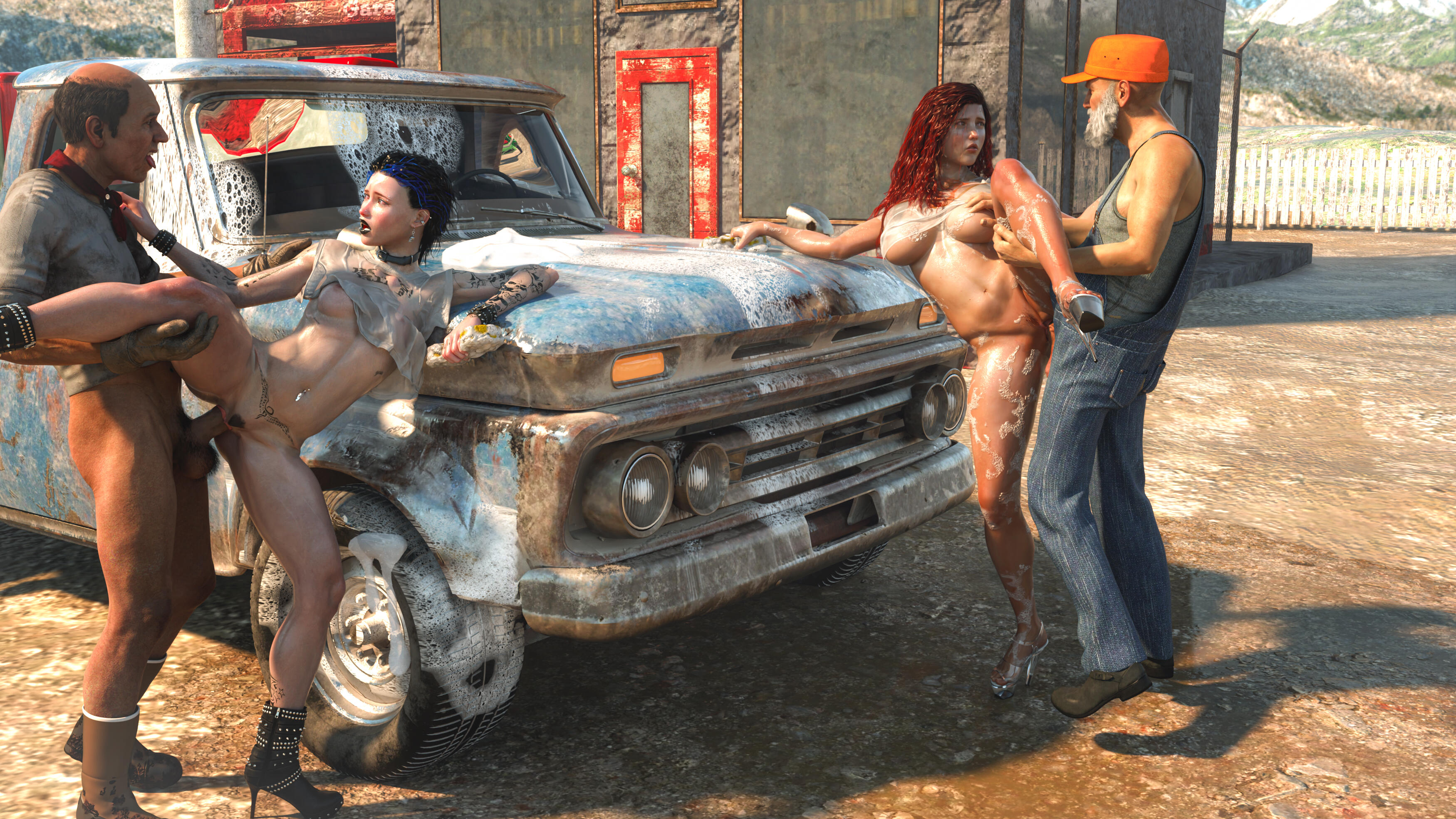 Dani Jessie Carwash 2 by Spiderpity.jpg