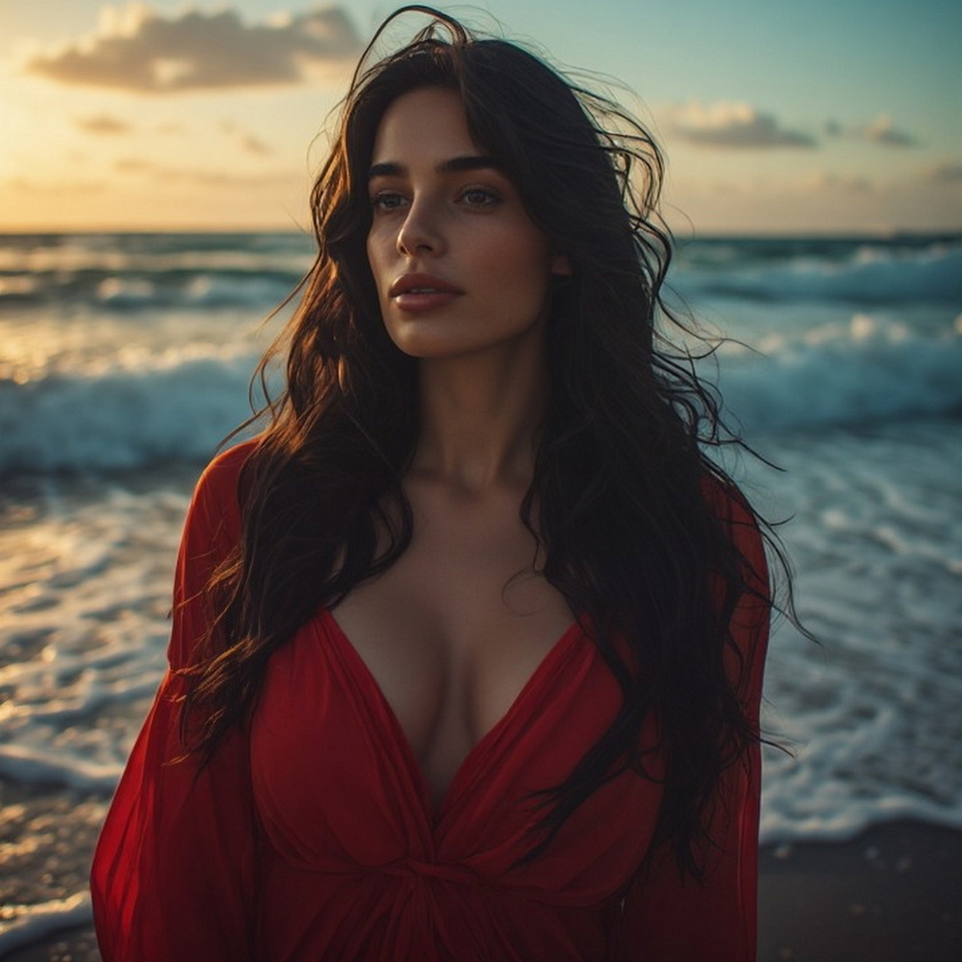 girl standing on beach at sunset.jpg