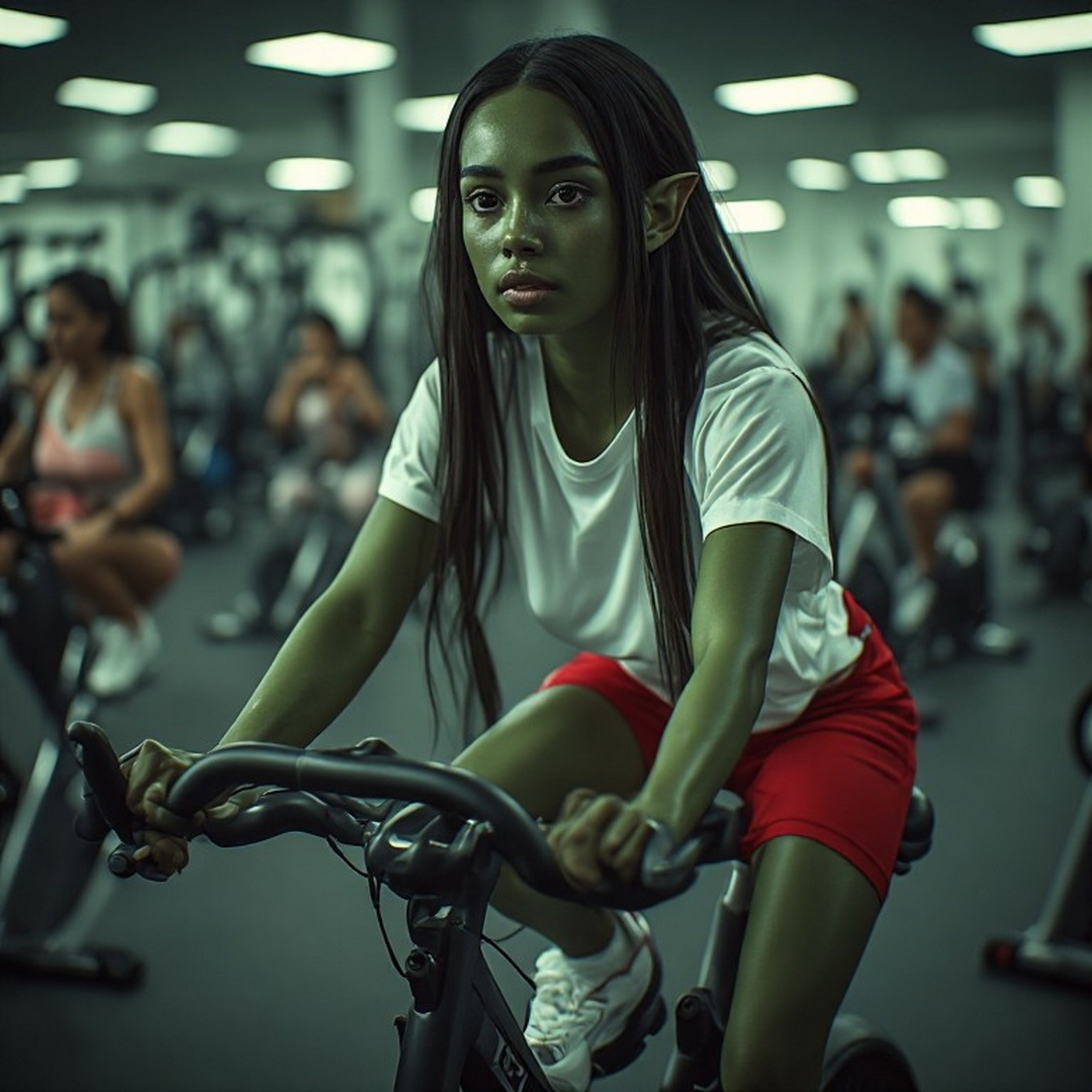 goblin on exercycle at gym.jpg