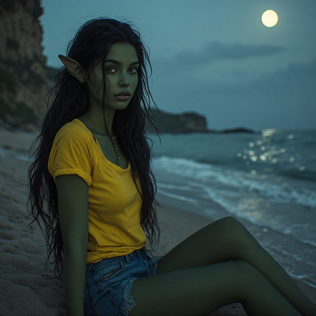 goblin sitting on beach at night.jpg