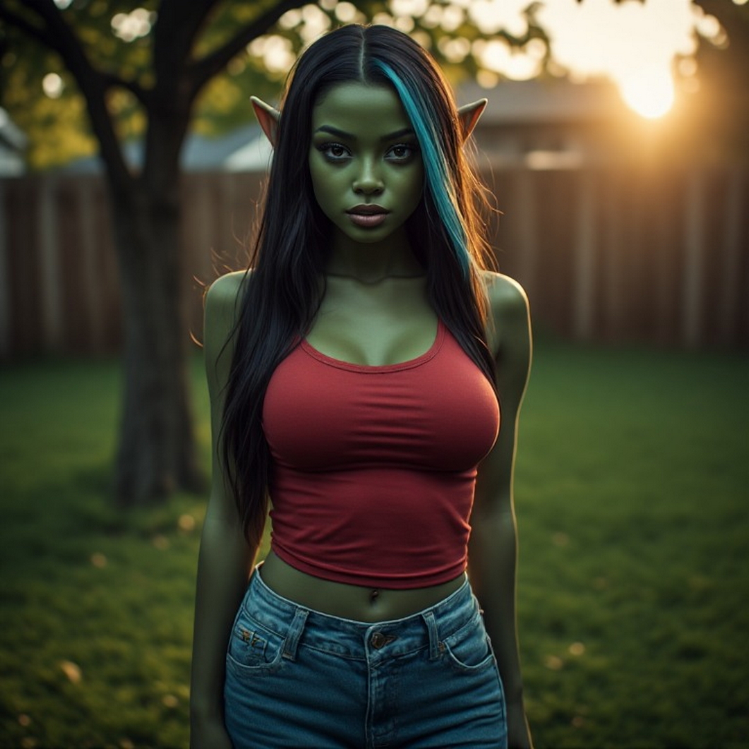 goblin standing in back yard.jpg