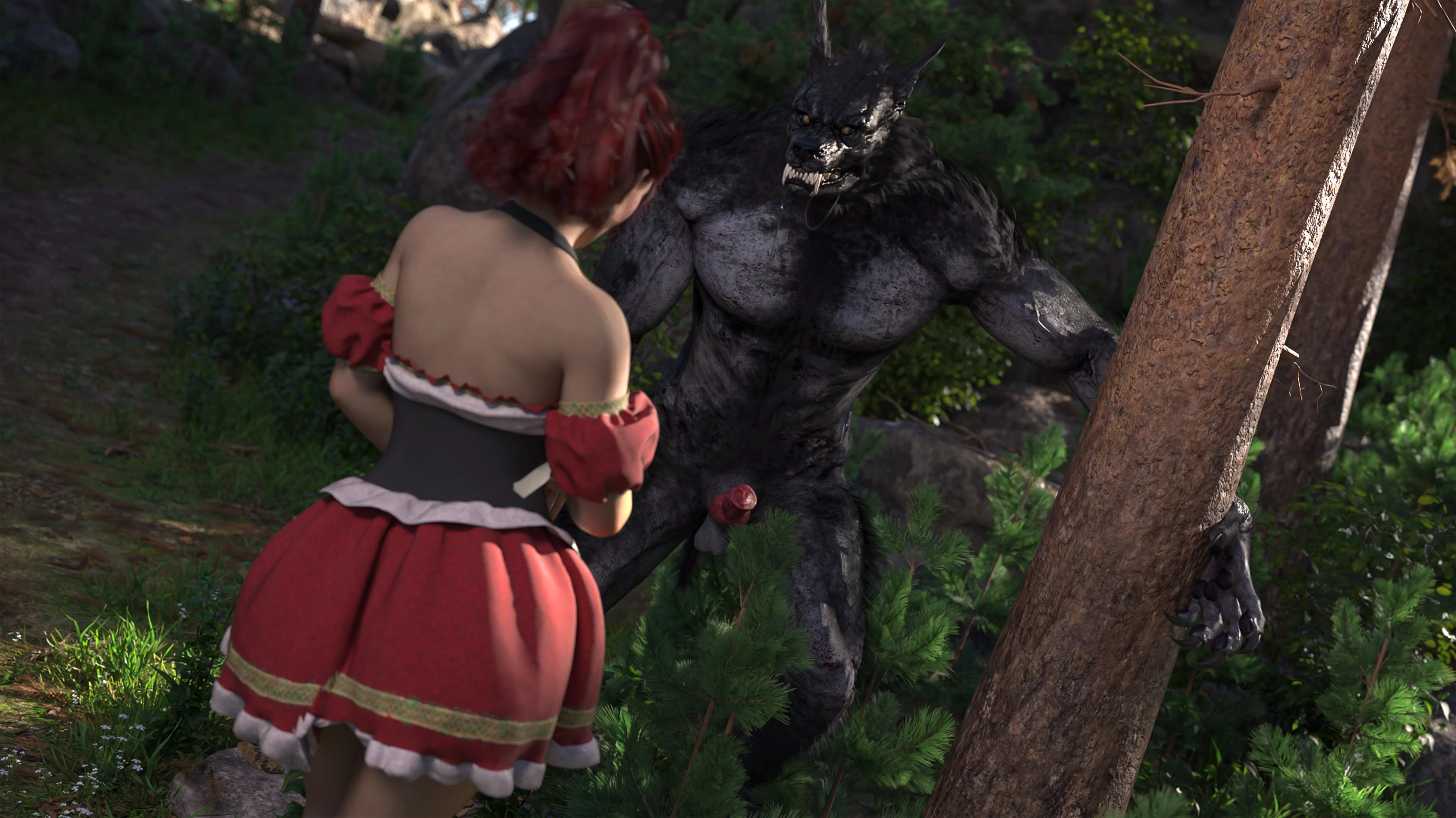Red Riding Nicole meets the Big Bad wolf by CougarDenGames.webp