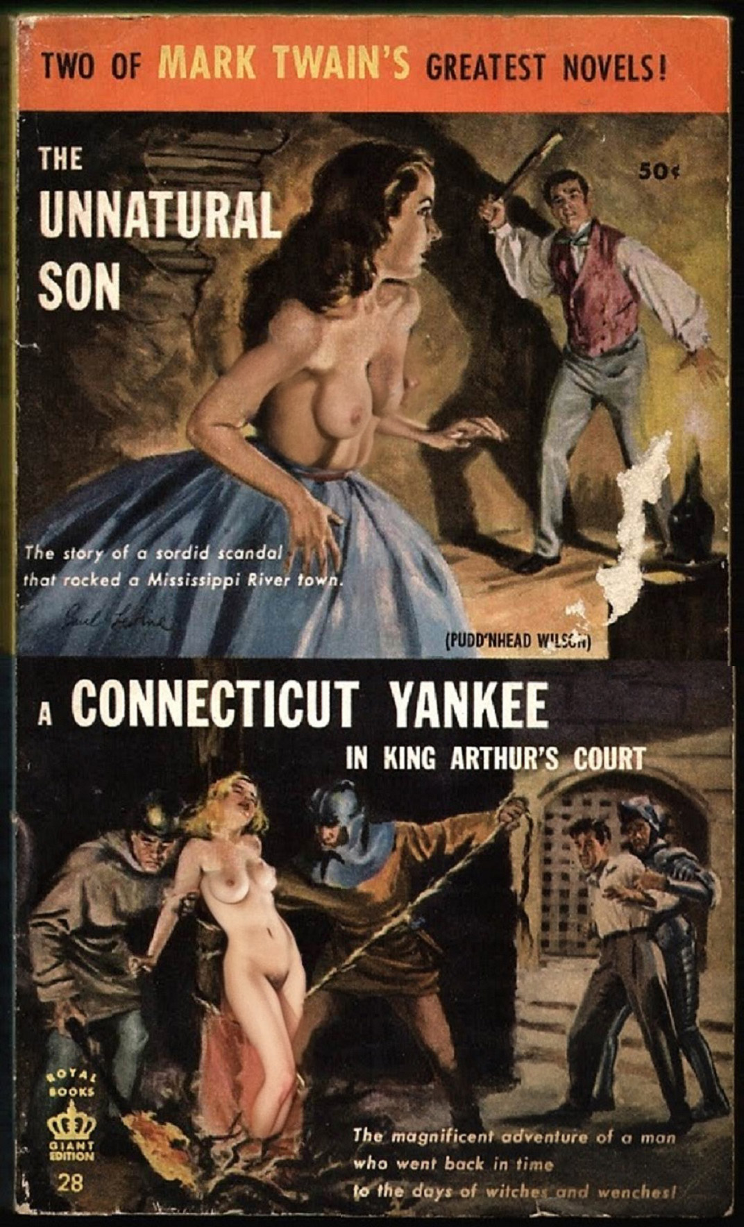 Rotation of Connecticut Yankee In King Arthur's Court By Mark Twain Royal Giant Books 28 1953 ...JPG