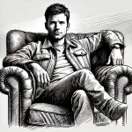 DALL·E 2025-02-20 10.52.03 - A hand-drawn style black and white sketch of a man in his thirti...webp