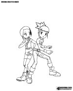 Digimon 2 Adventure 02 X 3 Tamers Kari Kamiya and Rika transforming into Gatomon Renamon DigiB...jpg