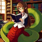 01587-230565712-lamia girl green and red scales, conservatively clothed, glasses, long brown h...jpg 01587-230565712-lamia girl green and red scales, conservatively clothed, glasses, long brown h...jpg
