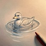 02033-3071677746-adult mother duck swimming in water, followed by several baby ducklings, hand...jpg 02033-3071677746-adult mother duck swimming in water, followed by several baby ducklings, hand...jpg