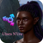 “•Dark Elven Sissy - Uhuru N’Uru - Oblique - Head - Corner Icon - 1440×1440 Pixels by Uhuru N’...PNG