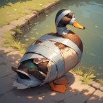 a_mallard_Duck_wrapped_up_tape.jpeg