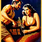02852-102-lamia guarding a treasure chest, indiana jones holding bottle of whiskey facing lami...jpg 02852-102-lamia guarding a treasure chest, indiana jones holding bottle of whiskey facing lami...jpg