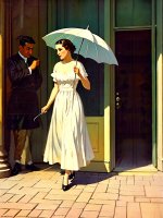02830-100-Woman in white dress with a parasol walking on sidewalk by barber shop _lora_sd-pulp...jpg 02830-100-Woman in white dress with a parasol walking on sidewalk by barber shop _lora_sd-pulp...jpg