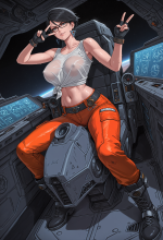 (bayonetta) bayonetta - mechanic - cockpit - peace sign_00769_1.png