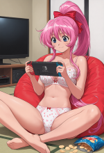 (steel angel kurumi) kurumi - underwear - japanese room - playing games_00749.png
