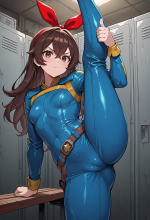 (genshin impact) amber - blue jumpsuit - locker room - standing split_00766.png