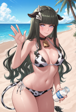(bleach) cyan - cow bikini - beach - waving_00691.png