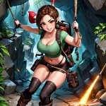 03936-203-Adult elf woman, Brown [long pony tail_long braided hair], large breasts, climbing ...webp