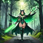 03653-1002-Woman smiling, sultry walking towards camera, on forest road, in semi-skimpy adven...webp 03653-1002-Woman smiling, sultry walking towards camera, on forest road, in semi-skimpy adven...webp