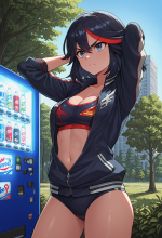 (kill la kill) matoi ryuuko - runner - vending machine - arms behind head_00775.png