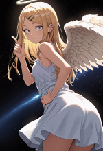 (dagashi kashi) endou saya - angel - space - leaning from behind_00754.png