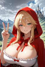 (fate) artoria lancer - red hood - fantasy - peace sign_00689.png