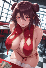 (taimanin) mizuki shiranui - china bikini - restaurant - arms behind back_00763.png