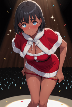 (summertime render) kofune mio - santa dress - stage - panty pull_00725_1.png