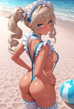 (genshin impact) barbara - maid swimsuit - beach - hands on hips_00620.png