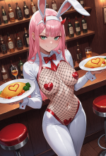 (darling in the franxx) zero two - reverse bunny - bar - serving food_00692.png