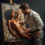 awhitemanstandsataneasel268c5f10feafac.jpg