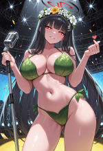 (blue archive) rio tsukatsuki - leaf bikini - stage - contrapposto_00626.png