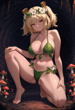 (zenless zone zero) burnice white - leaf bikini - cave - on one knee_00787.png