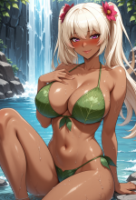 (kangoku senkan) kila kushan - leaf bikini - waterfall - bathing_00571.png