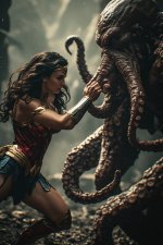 wonder woman fighting cthulu.jpg