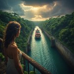 girl watching ship in panama canal.jpg