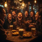 girl & friends at a pub, england.jpg