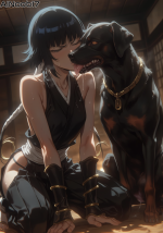 Soi Fon And Dog (3).png
