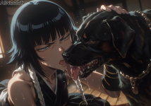 Soi Fon And Dog (5).png