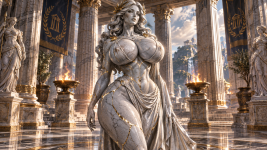 Gilded Marble Goddess in the Ancient Temple.png