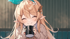 268_00135_4014523616_lora_Pomu_Rainpuff_SDXL_1_pomu_rainpuff_solo_sweater_skirt_drinking_a_cup...png