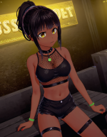181_00262_1198721450_lora_Tsuneyo_Tojo_.8_1girl_dark_skin_golden_eyes_emotionless_fishnet_crop...png